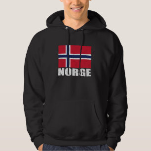 Veste À Capuche Norge Drapeau Grunge Souvenir Vintage Norvège