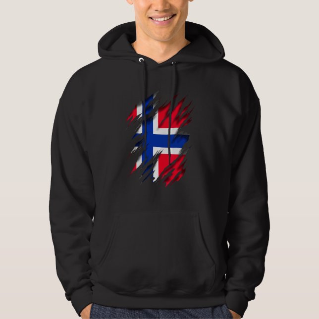 Veste À Capuche Norge Drapeau norvégien Norvège (Devant)