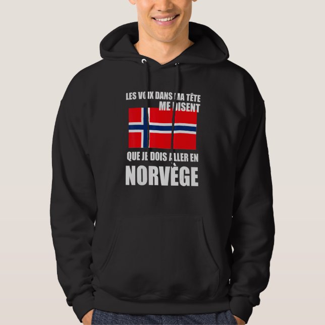 Veste À Capuche Norvège Proverbe drapeau norvégien (Devant)