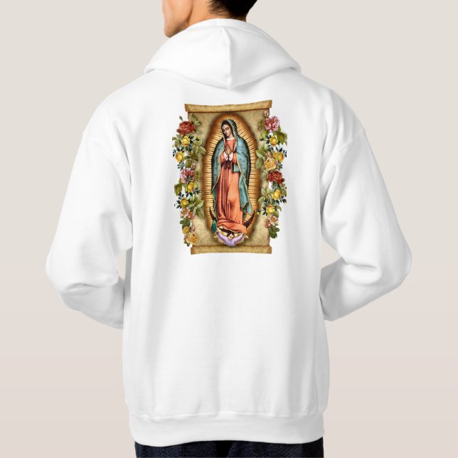 Veste À Capuche Notre-Dame de Guadalupe avec cadre Rose (Dos)