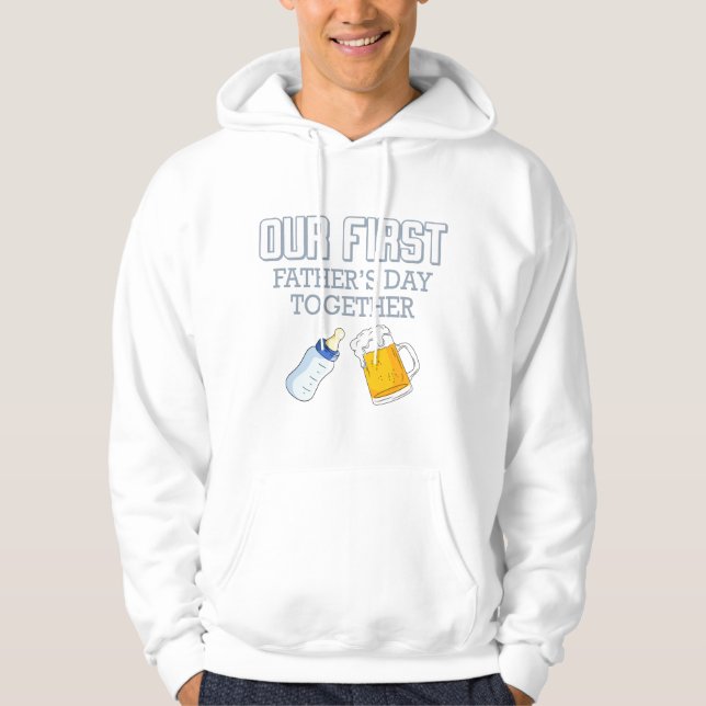 Veste À Capuche Notre Première Fête des pères Ensemble 👨 ‍ 👶 ❤️ (Devant)