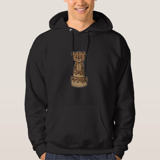 Veste À Capuche Nounours avec gâteau d'anniversaire (Devant)