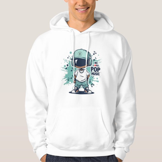 Veste À Capuche Nous aimons la musique pop (Devant)