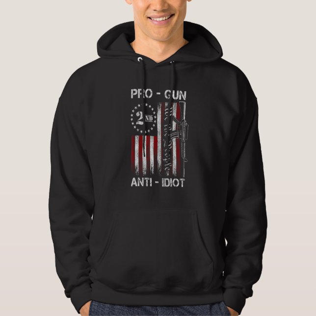 Veste À Capuche Nous Le Peuple Pro Arme Anti Idiot Pro Américain 2 (Devant)