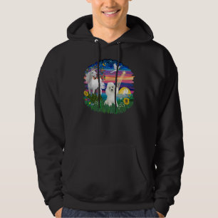 Veste À Capuche Nuit magique avec un jouet blancPoodle miniature