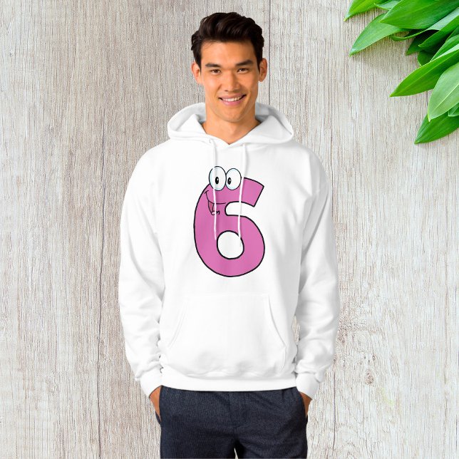 Veste À Capuche Numéro de dessin 6 amusant violet souriant six (Créateur téléchargé)