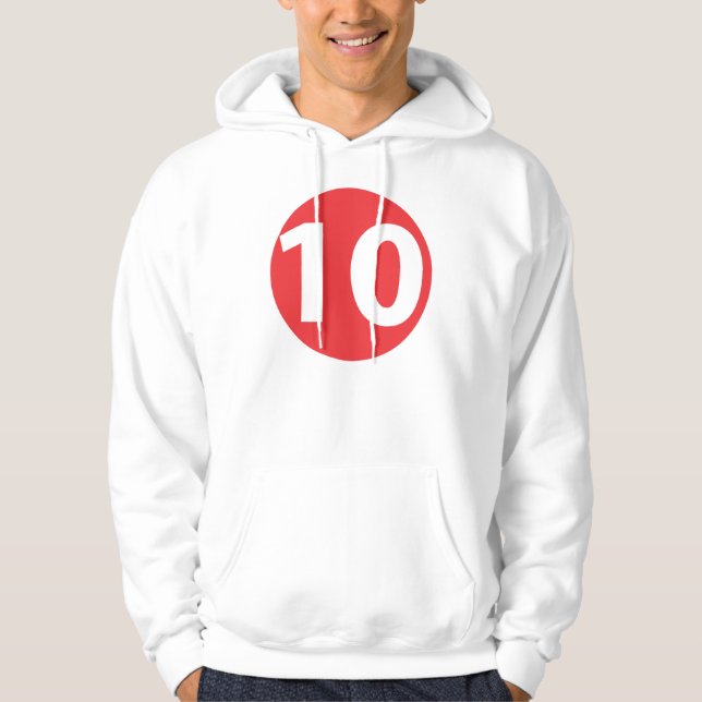 Veste À Capuche Numéro dix rouge (Devant)