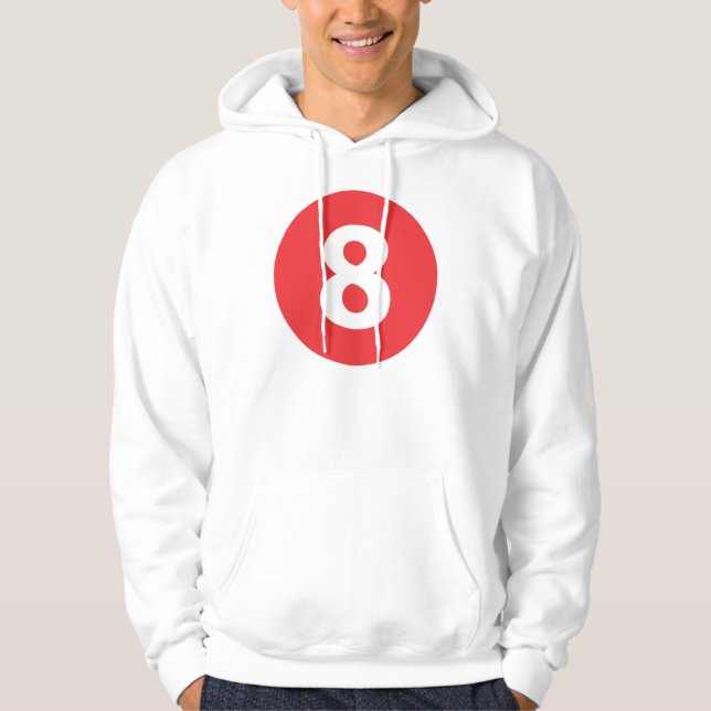 Veste À Capuche Numéro huit rouge (Devant)