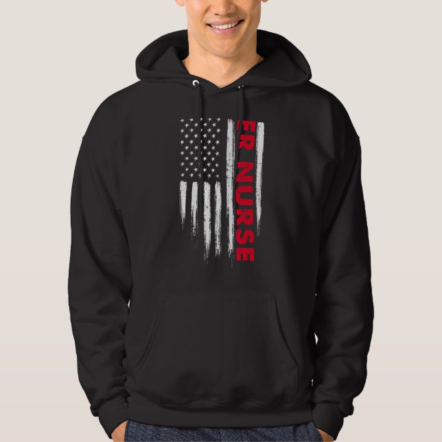 Veste À Capuche Nurs stéthoscopiques de l'infirmière du drapeau am (Devant)