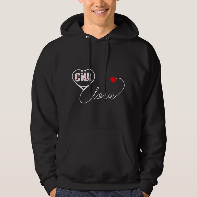 Veste À Capuche Nursing Assistant Stethoscope CNA Valentine's Day  (Devant)