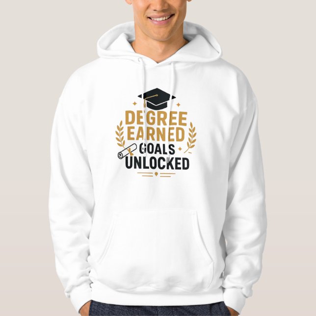 Veste À Capuche Objectifs de diplôme obtenus Déverrouillés Graduat (Devant)