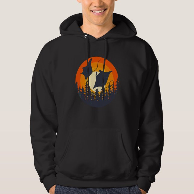 Veste À Capuche Ocean Animal Stingray Retro Sunset Manta Ray (Devant)