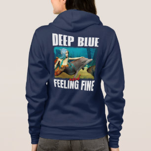 Veste À Capuche Océan Bleu Sentimental Art Mermaid Dauphin