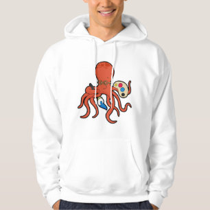 Veste À Capuche Octopus comme Peintre avec Peinture et Pinceau