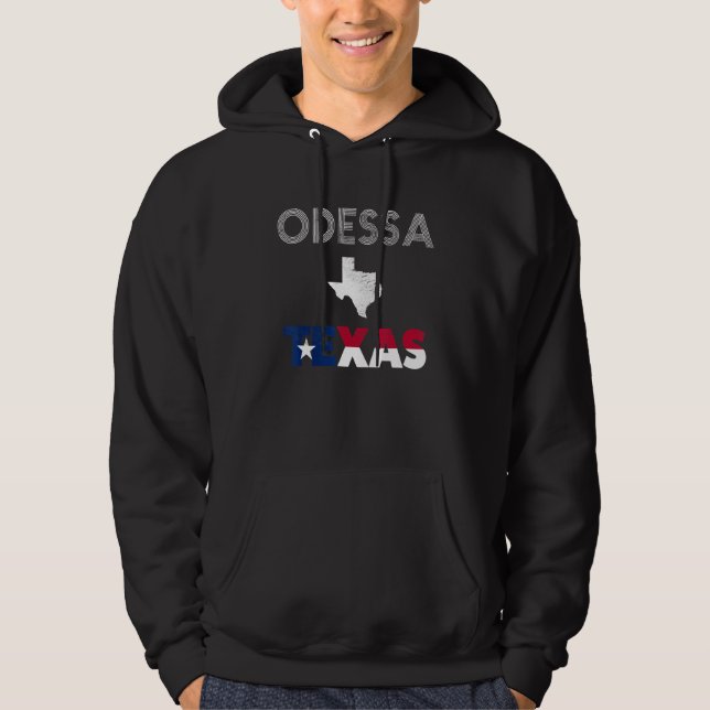 Veste À Capuche Odessa  TX Texas flag tourist native souvenir (Devant)