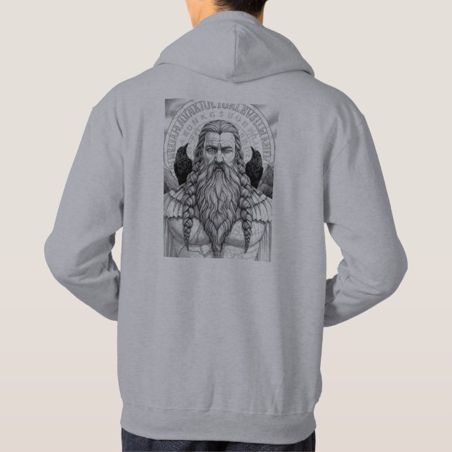 Veste À Capuche Odin Allfather Norse Mythology Sketch Art Hoodie (Dos)