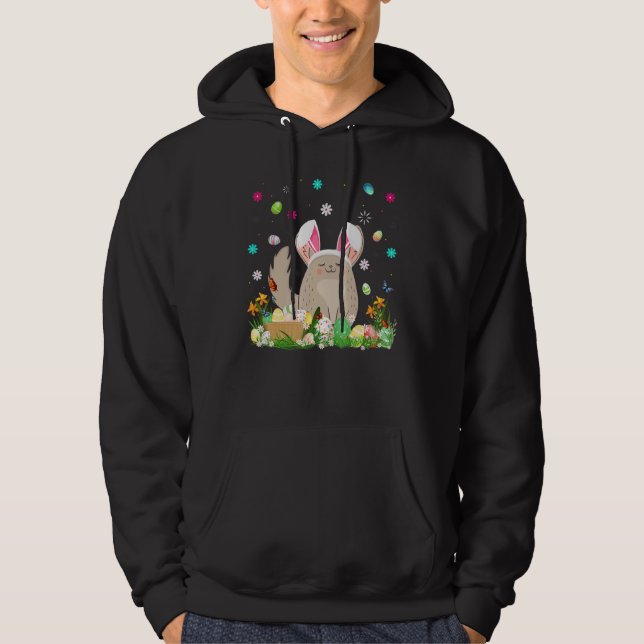 Veste À Capuche Oeuf de Pâques Chinchilla dimanche de Pâques (Devant)