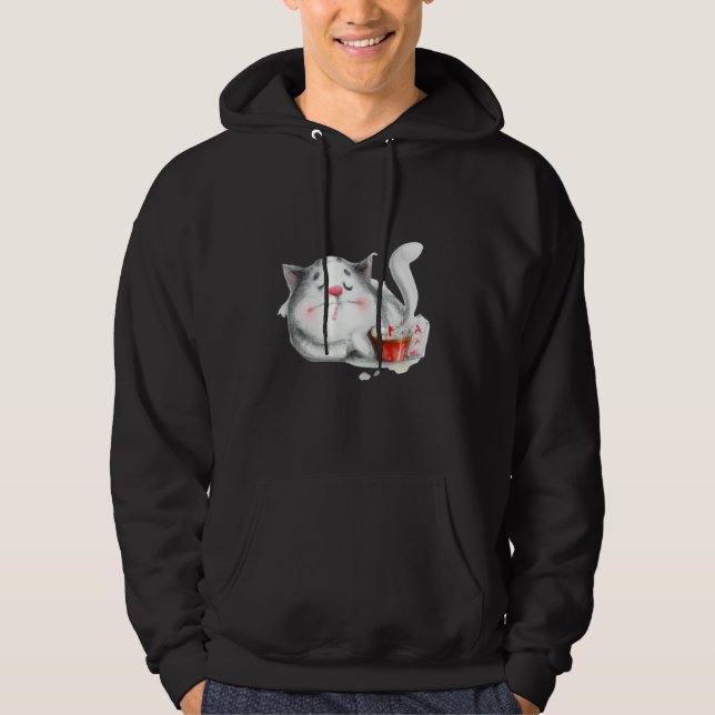 Veste À Capuche Œuvre d'art chat endormi chaton mignon (Devant)