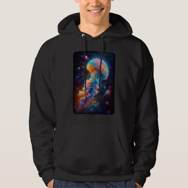 Veste À Capuche Oeuvre de méduse cosmique (Devant)