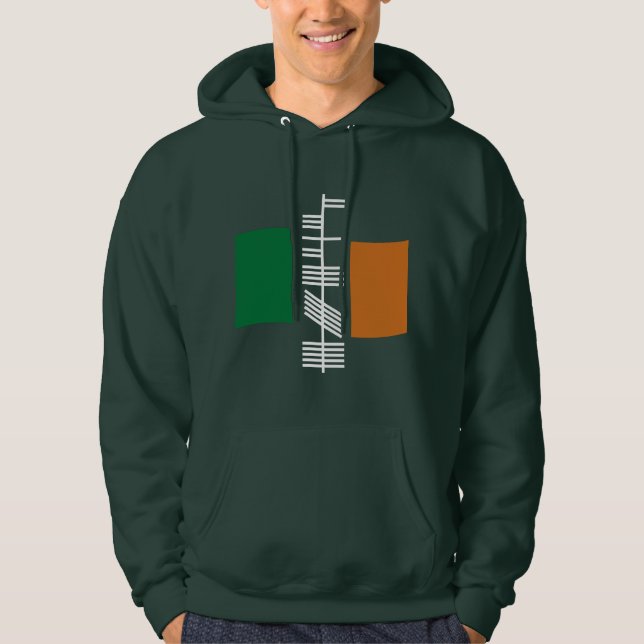 Veste À Capuche Ogham texte "Irlande"  (Devant)