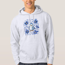 Oiseau bleu avec des fleurs