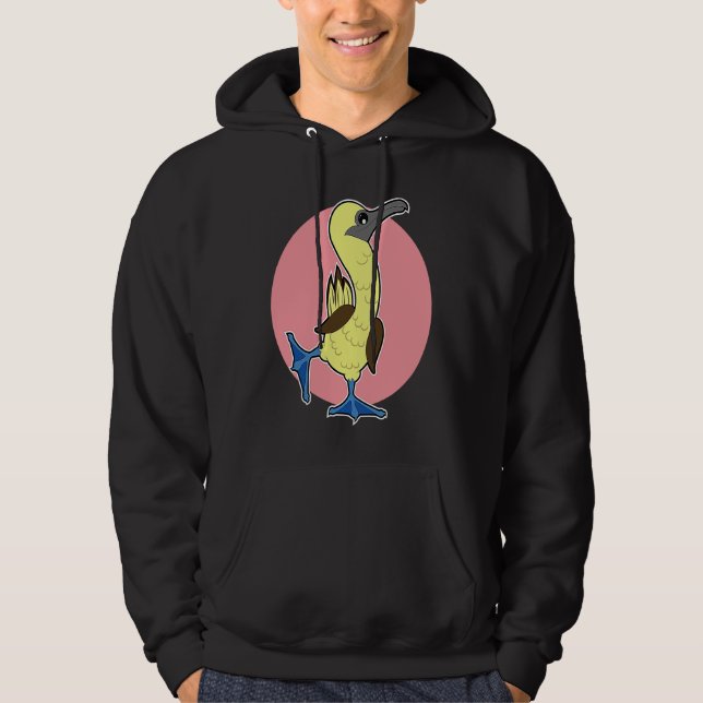 Veste À Capuche Oiseau de mer dansant funky à pattes bleues (Devant)
