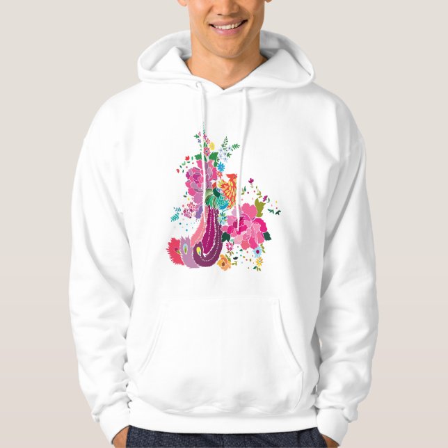 Veste À Capuche oiseau et fleurs (Devant)