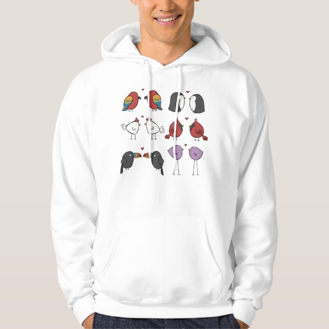 Veste À Capuche Oiseaux Amoureux (Devant)
