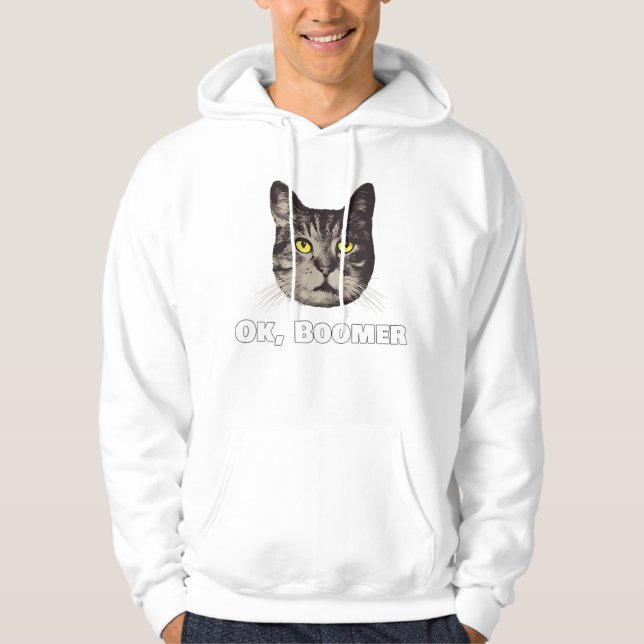 Veste À Capuche Ok Boomer Chat Chemise Millennial Chat Cadeau Oka (Devant)