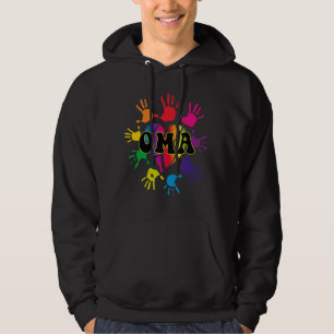 Veste À Capuche Oma Coeur Impression à la main pour enfants Emprei