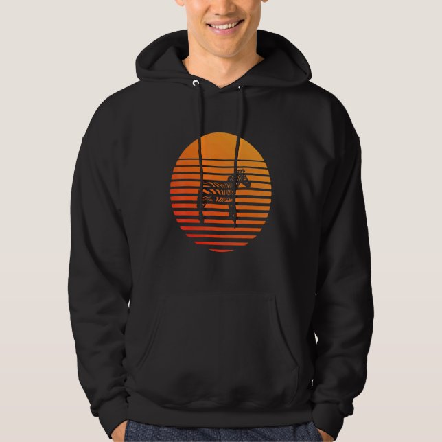 Veste À Capuche Ombre de zèbre en silhouette devant un soleil (Devant)