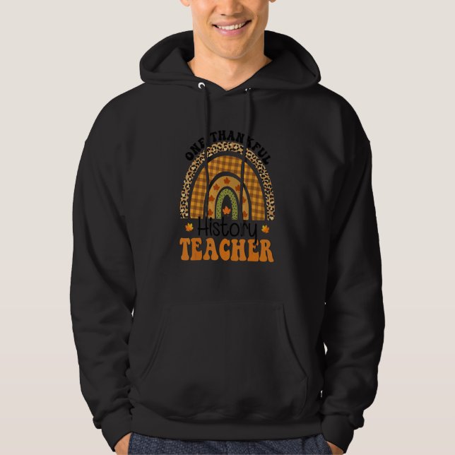 Veste À Capuche One Thankful History Teacher Groovy Thanksgiving R (Devant)