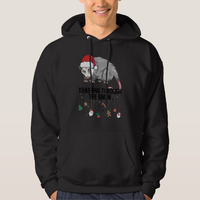 Veste À Capuche Opossum pour conceptions de faux chat rat et raton (Devant)