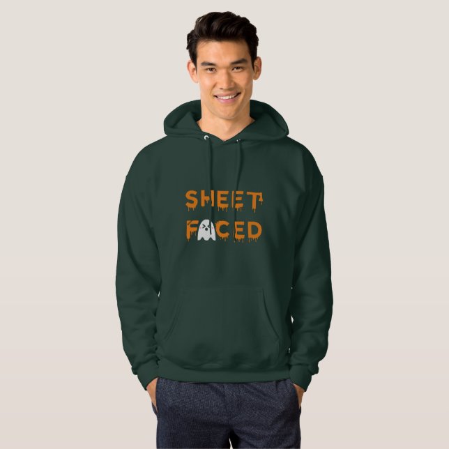 Veste À Capuche Orange à facettes feuille (Devant entier)