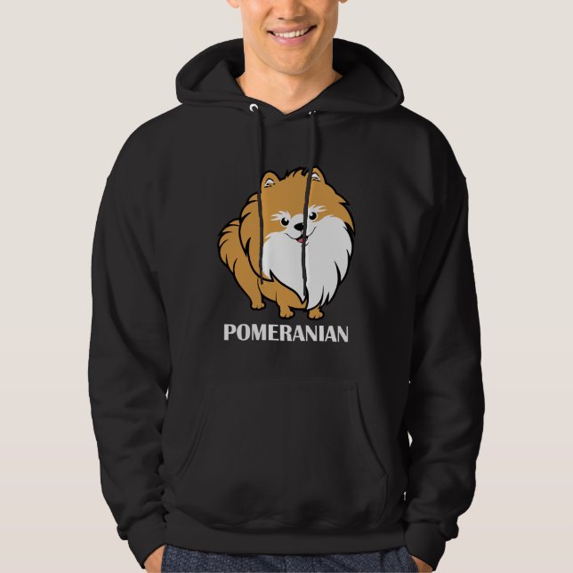 Veste À Capuche Orange Cute Pomeranian (Devant)