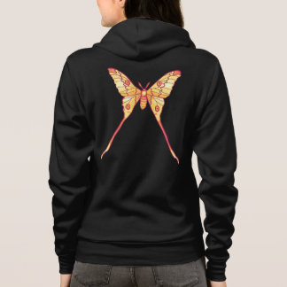 Veste À Capuche Orange Luna Moth Art - Insecte colorée