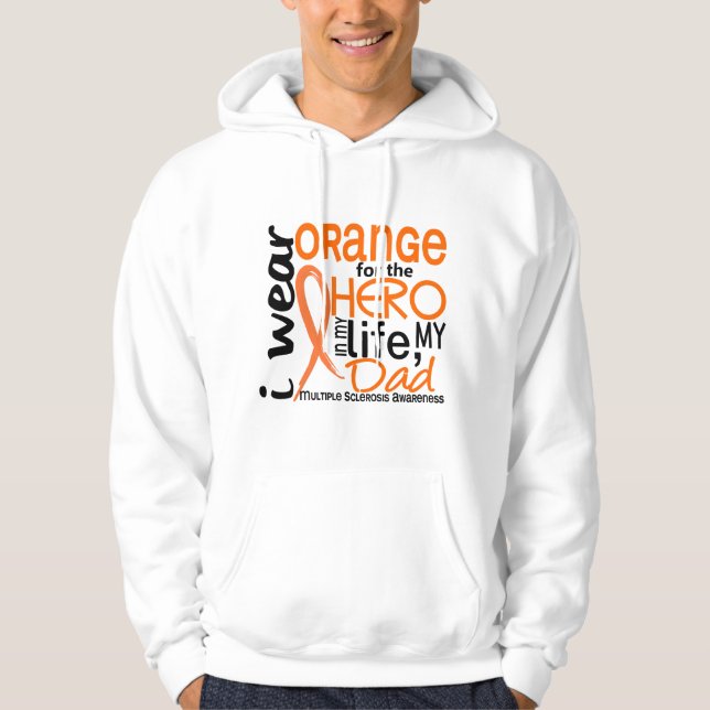 Veste À Capuche Orange pour la sclérose en plaques de milliseconde (Devant)
