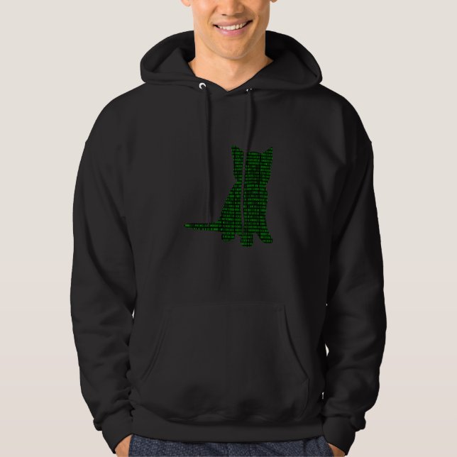Veste À Capuche Ordinateur Numéro binaire Cat Programmer Coder Hom (Devant)