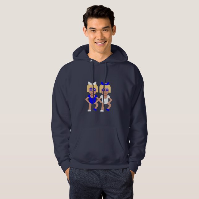 Veste À Capuche oreilles de lapin hanoukka homme capoté sweatshirt (Devant entier)