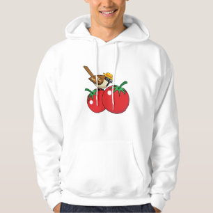 Veste À Capuche Organic lover Sparrow Eating Red Tomato