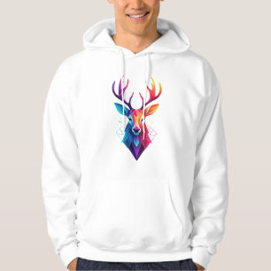 Veste À Capuche orignal, cerf, art coloré