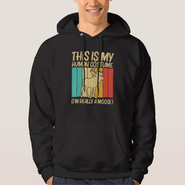 Veste À Capuche Orignal Cool Pour Hommes Femmes Orignal Cerf Taure (Devant)