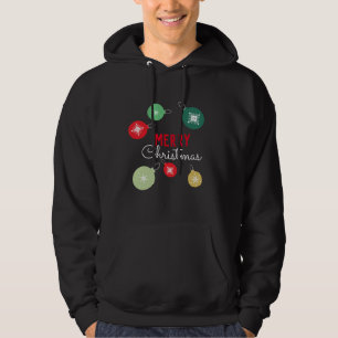 Veste À Capuche Ornement Flocons de Neige Joyeux Noël Noir