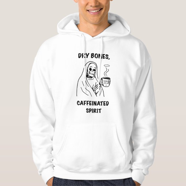 Veste À Capuche Os secs, esprit caféiné (Devant)
