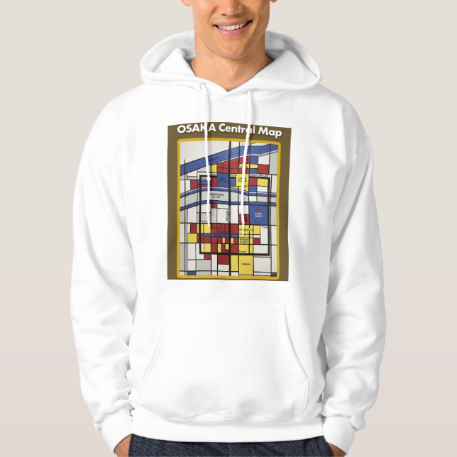 Veste À Capuche OSAKA central map Piet Mondrian style (Devant)