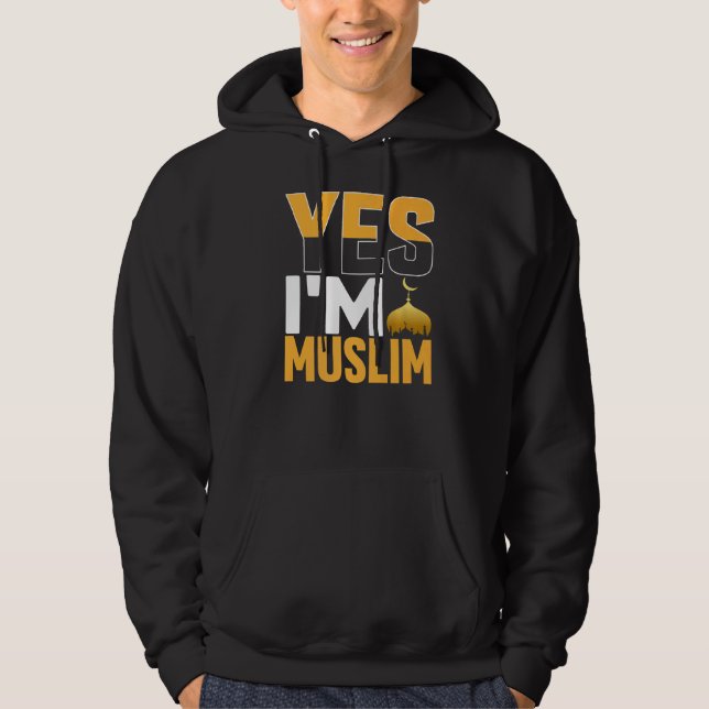 Veste À Capuche Oui, je suis musulman islamique (Devant)