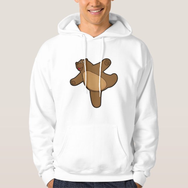 Veste À Capuche Ours au Yoga Exercice d'étirement (Devant)