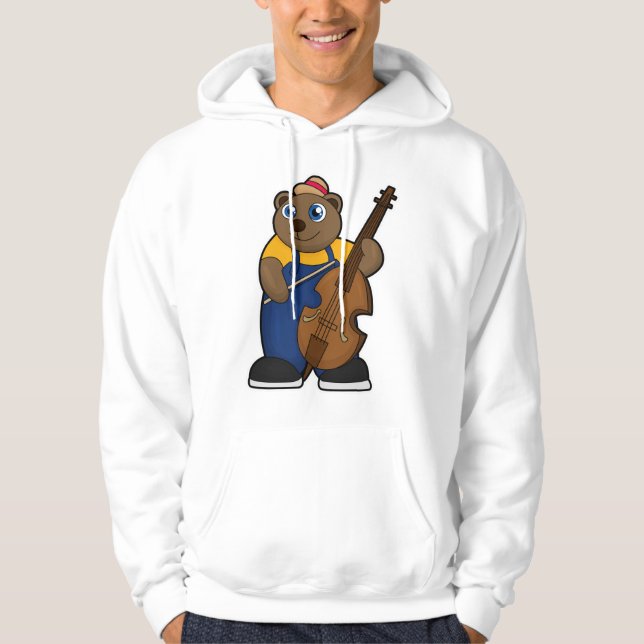 Veste À Capuche Ours comme musicien avec guitare (Devant)