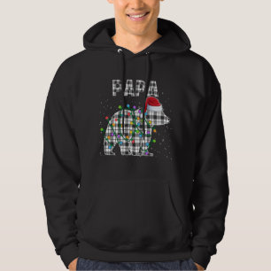 Veste À Capuche Ours de Noël Papa noir blanc Pâté Noël Matchine