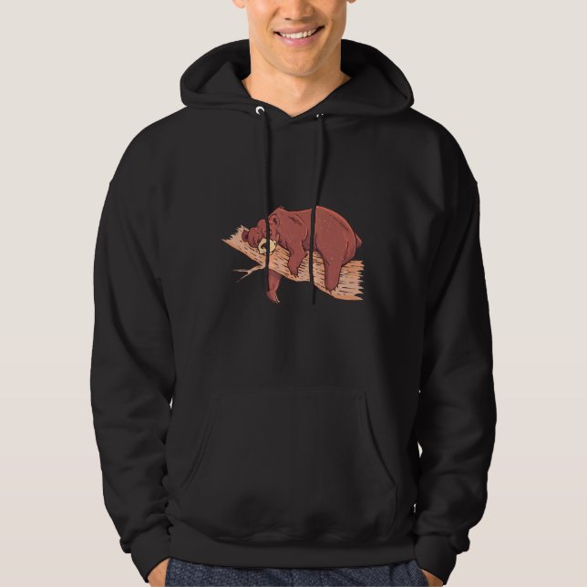 Veste À Capuche Ours dormant animaux sauvages (Devant)